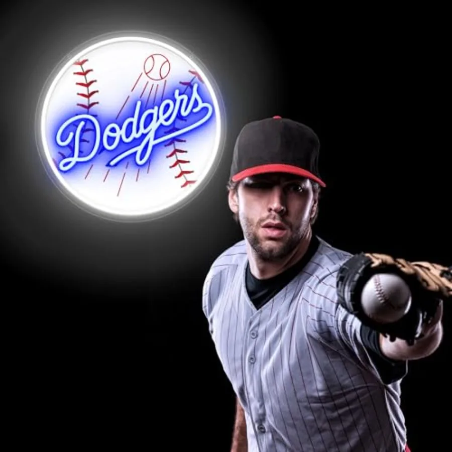 Baseball Neon Signs for Wall Decor, Dimmable Led Neon Lights for Bedroom Man Cave Garage Home Bar Dorm Party Game Room Decor, H