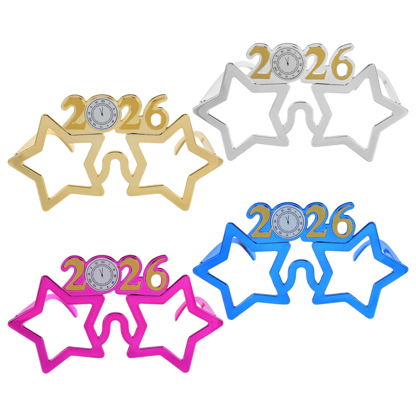 

4Pcs 2026 New Year Party Glasses Number Eyewear Fun Photo Booth Props Holiday Party Favors New Years Eye Glasses