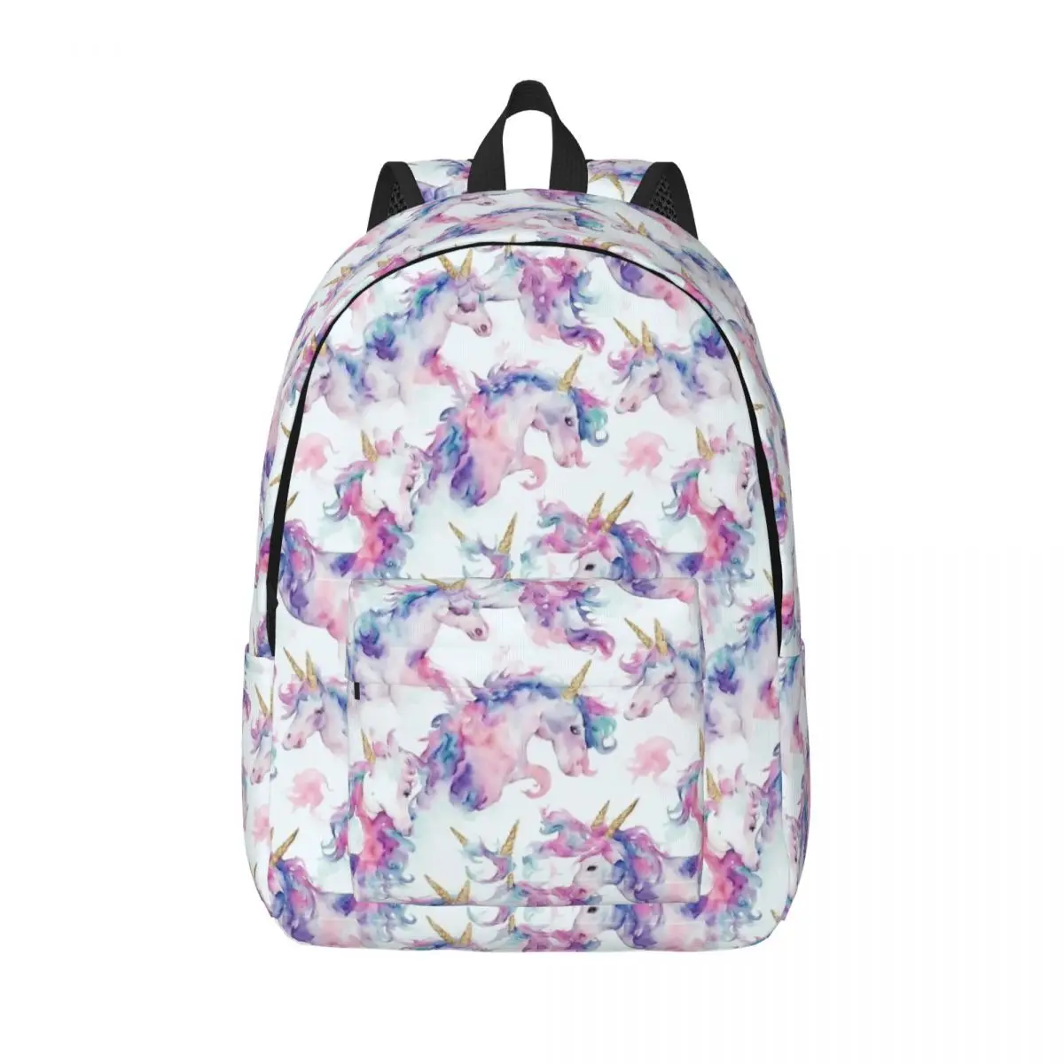 Mochila Padrão Pastel Unicórnio, Bookbag Escola Aquarela, mochila bonito, saco primário, saco de caminhadas, apto para crianças, estudante, menino, menina