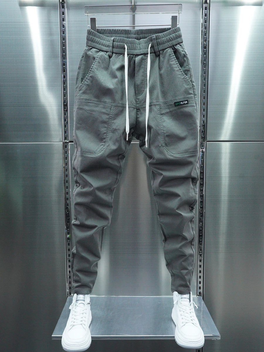 

Летние модные мужские повседневные брюки из ледяного шелка Harlan Sle Spor, облегающие брюки с шестью молодежими и динамиками