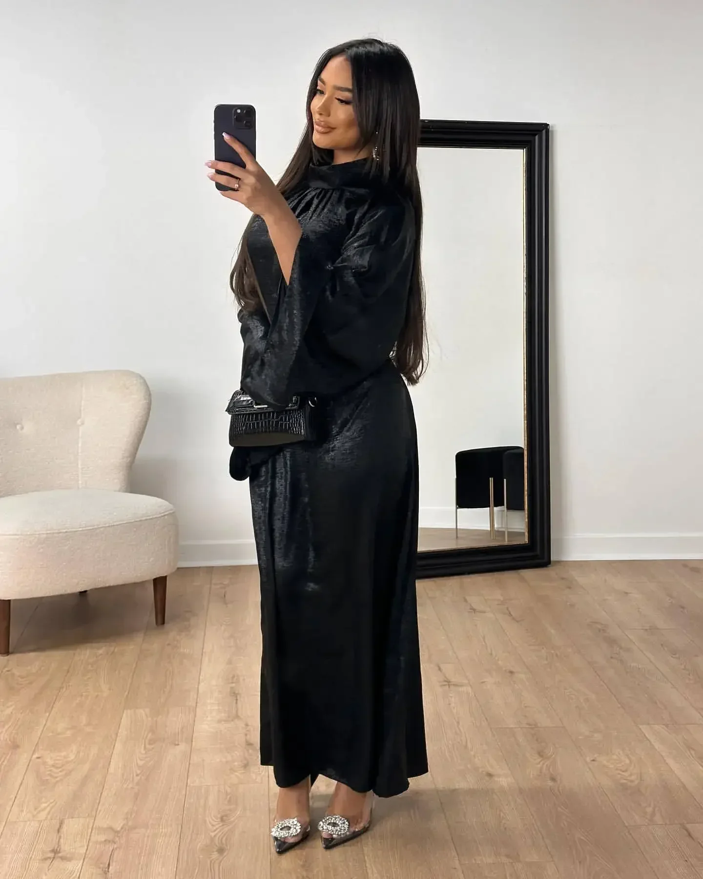 Abayas for Women Summer Elegant Muslim Long Sleeve Kaftan Party Evening Long Maxi Dress Abaya Dubai Clothes for Muslim Women 5