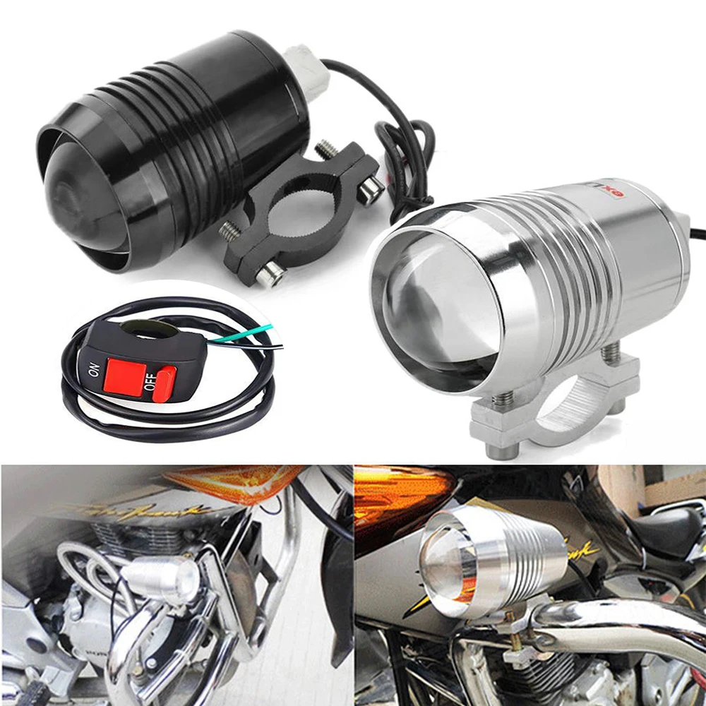 1/2 pz 30W faro moto universale U2 LED moto Spot Light High Low Beam Flash Head Lamp lampadina impermeabile con interruttore