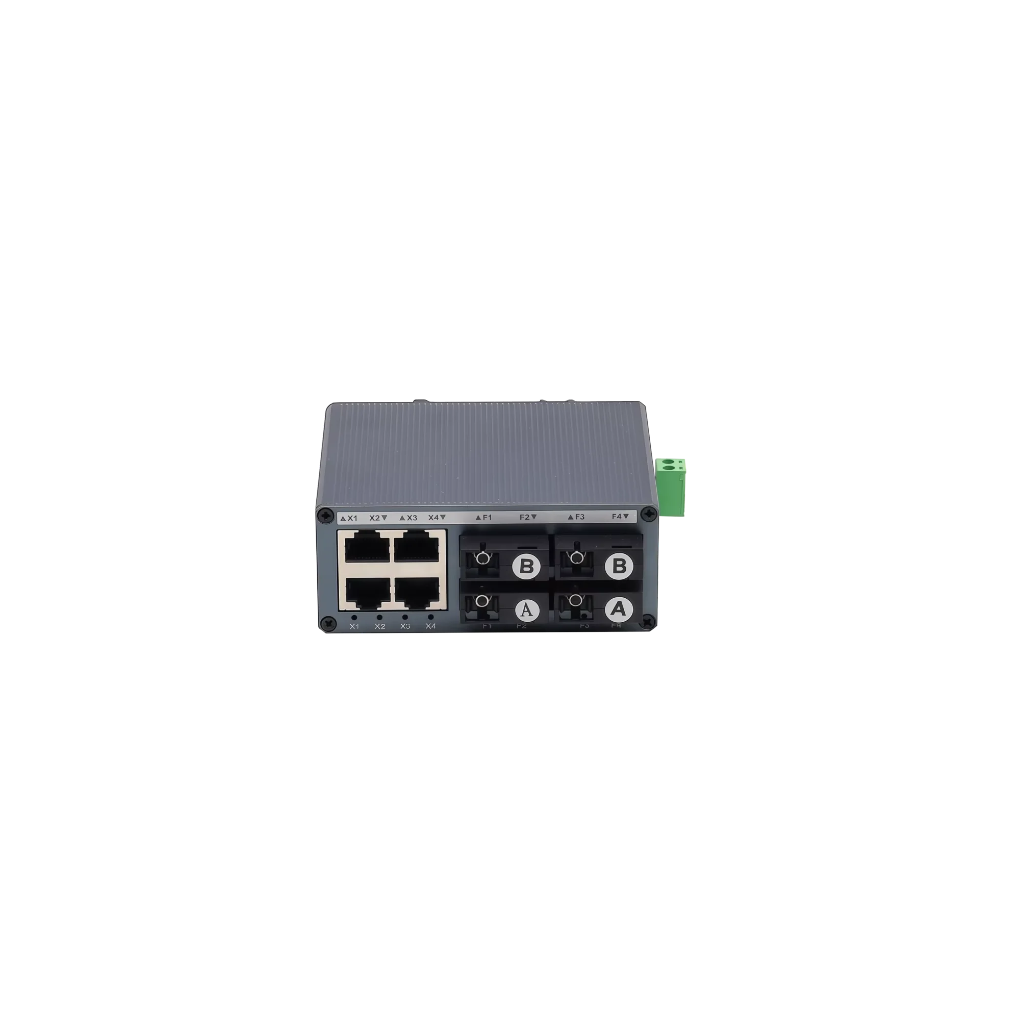 Mini DIN-Rail Switch 10/100M 4x SC Fiber Port + 4x RJ45 Ethernet Switch Flexible for Hybrid Networks & High-Density Fiber Access