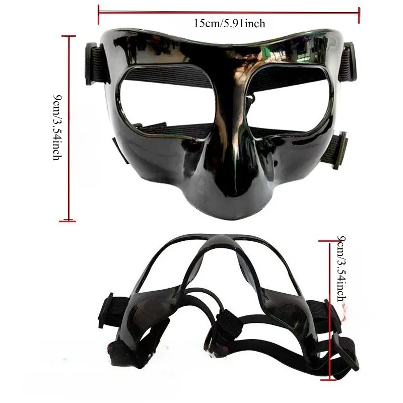 Breathable Adult Sports Face Mask for Soccer Basketball Nose Protection Black Safety Gear