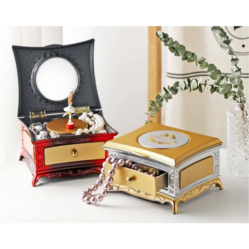 صندوق موسيقى راقصة الباليه الكلاسيكي الأنيق - صندوق مجوهرات كرنك اليد مع درج هدية مثالية لعيد الميلاد للفتيات ومحبي الموسيقى #1