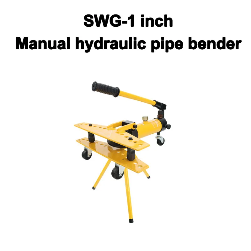 SWG-1 Integral Hydraulic Pipe Bender 10 Ton Manual Copper Steel Tube Bending Tool 1 Inch 13-34mm With 6 Dies Kit