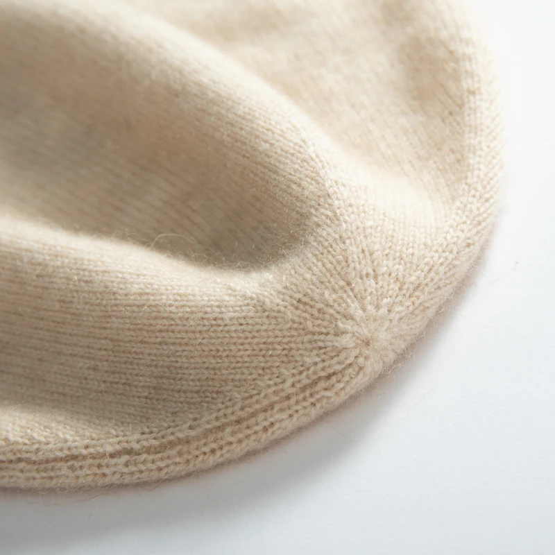 MERRILAMB Winterjacken-Mützen für Damen, lässig, hochwertige reine Kaschmirmütze, einfarbig, weiche, warme, gestrickte Outdoor-Beanie-Mütze – Detail 12