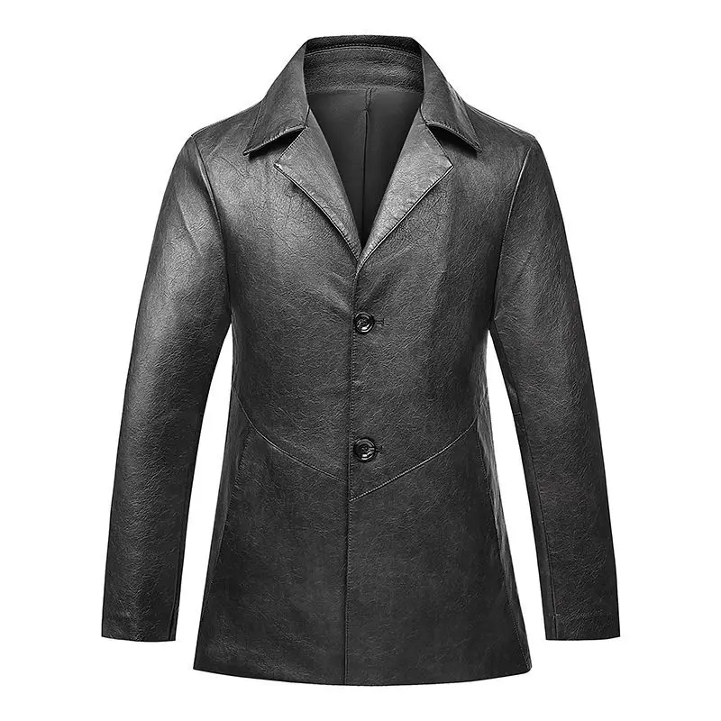 

Новинка осени Sle ort, мужская кожаная куртка, модная ветровка, теплостойкое пальто, мужское пальто из искусственной кожи средней молодежи