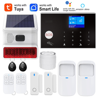Solar powered siren Tuya App Wifi GSM Alarm System Home Wireless Security Burglar Alarm Kit Door Open Motion Sensor Smart Life