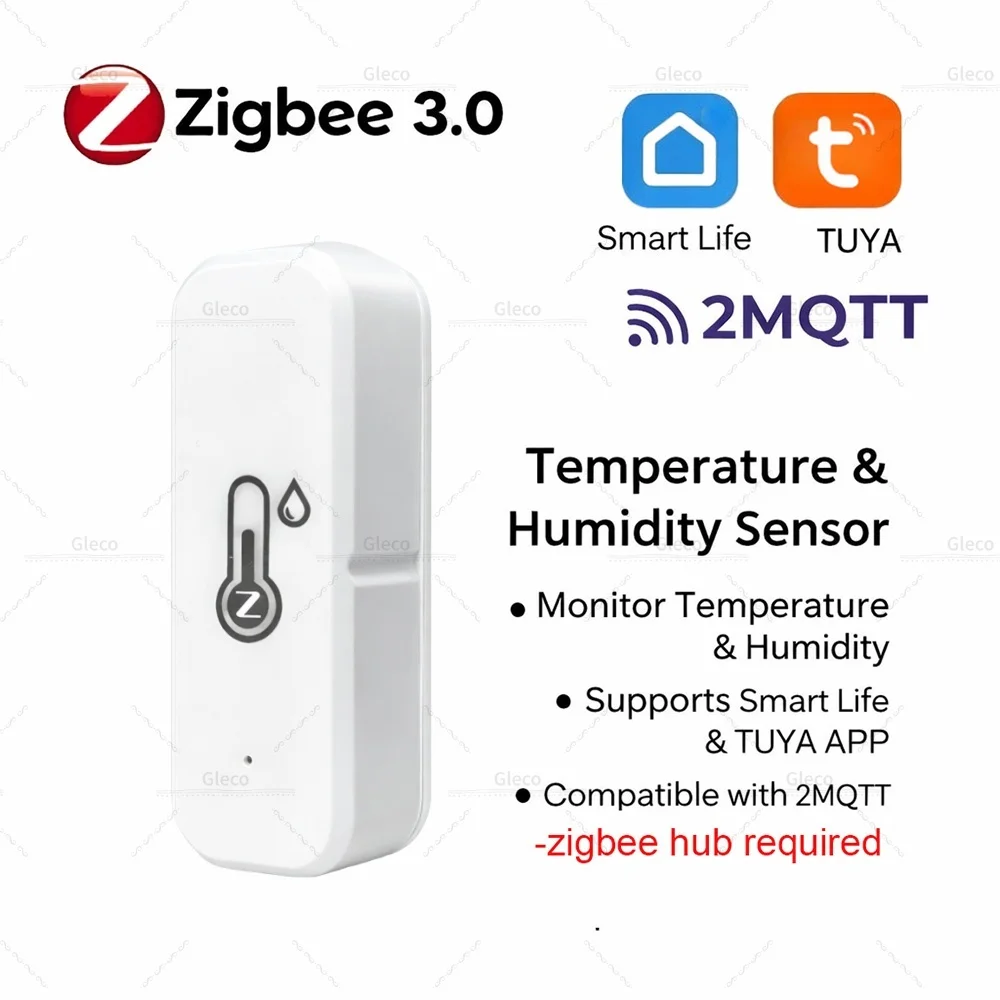 

Мини-датчик температуры и влажности Tuya Zigbee 3,0, домашний термометр для умного дома, гигрометр, удаленная работа с Z2M Smart Life