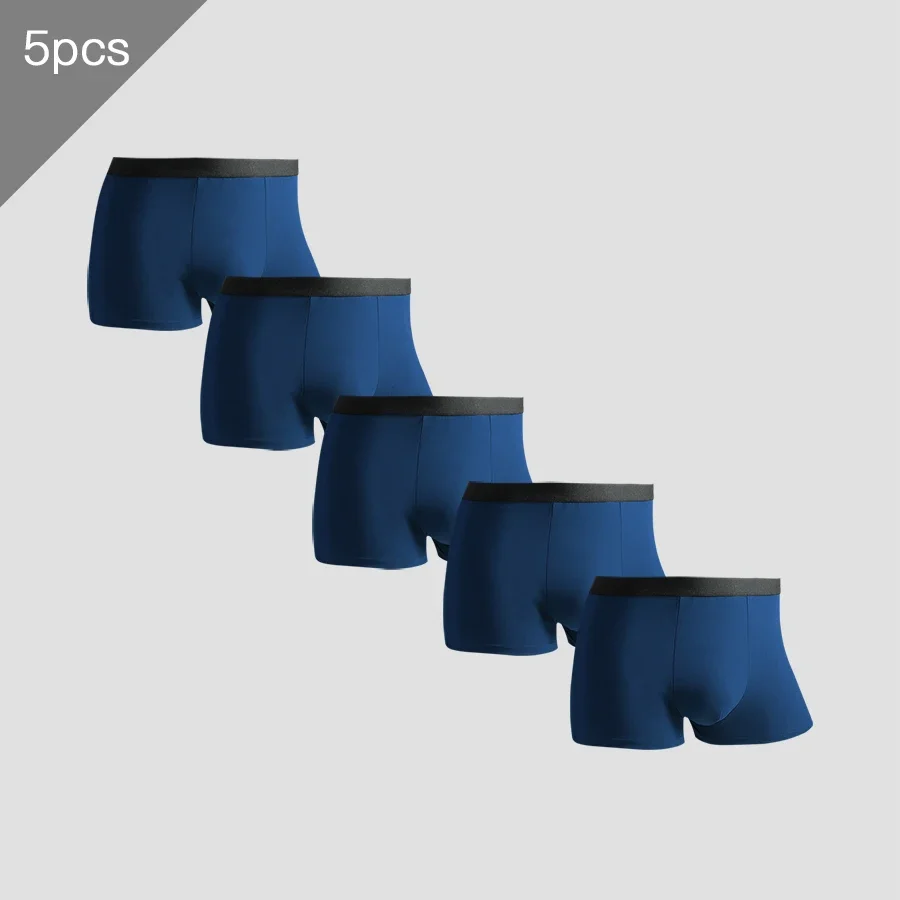 5er-Pack Herren-Boxershorts aus 100% Baumwolle, Übergrößen-Sportunterwäsche, Komfortable Atmungsaktive Trendige Unterhosen