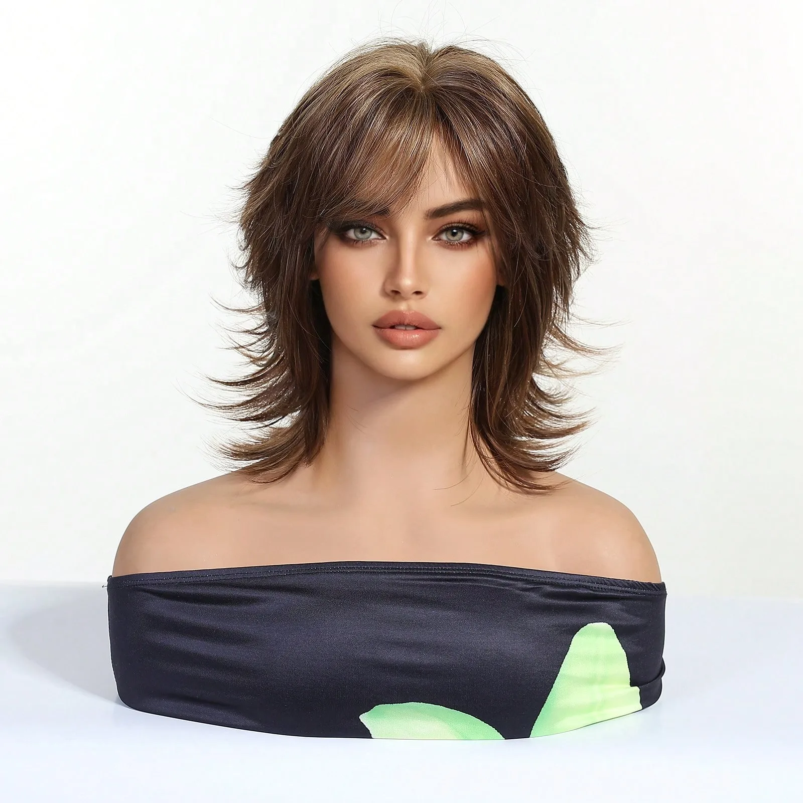 EASIHAIR Short Pixie Cut Synthetic Wigs for Women Short Straight Layered Brown Wigs With Bangs Natural Hair Wigs Daily Cosplay