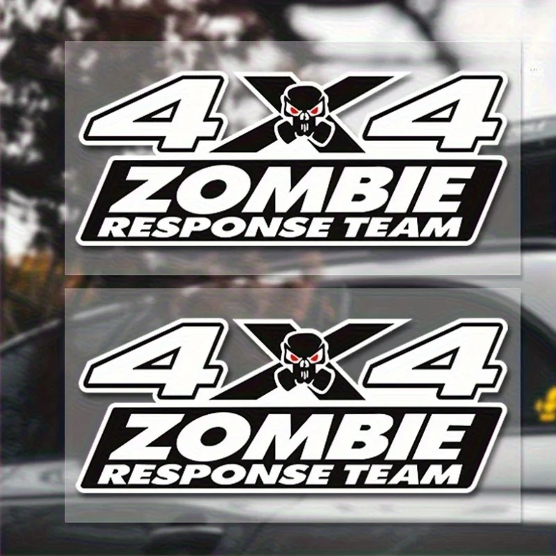 

4x4 Zombie Response Team" Car Sticker - Bold Off - Road & Zombie Theme Decals for Trucks, Laptops & Adventure Enthusiasts' Decor