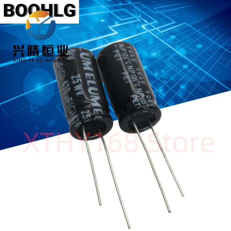 10PCS 470uf NP non-polar audio electrolytic capacitor 25V 470uf 10X20mm