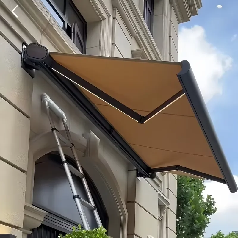 Outdoor Electric Customized Size Aluminum Awning Patio Supplier Garden Big Size Retractable Awning Factory