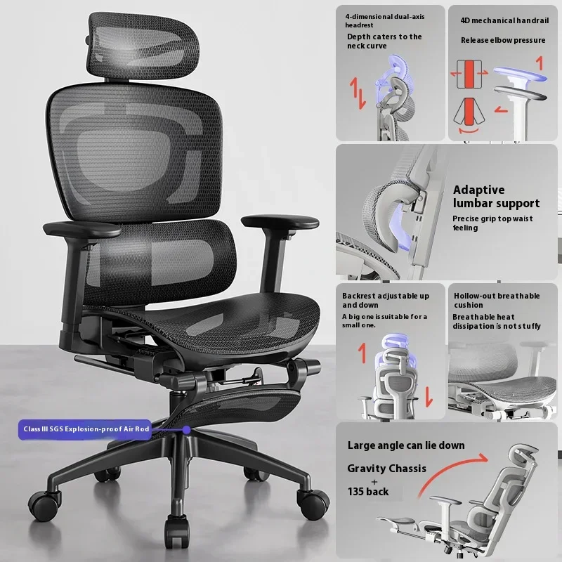 

Premium Ergonomic Office Chair Adjustable 3D Armrests Dynamic Lumbar Support Recline Tilt FunctionMesh Seat for Home Office Use