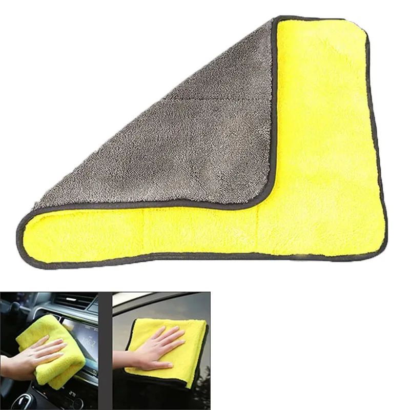 1/3pcs Double Sides Car Microfiber Towels Auto Detailing Drying Cloth Hemming Super Absorbent Washing Cleaning Cloths Rags Clean