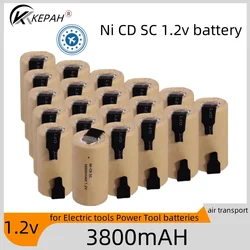 1-20pcs Screwdriver Electric Drill SC Batteries 1.2V 3800mah Sub C Ni-Cd Rechargeable Battey With Tab Power Tool NiCd SUBC Cells