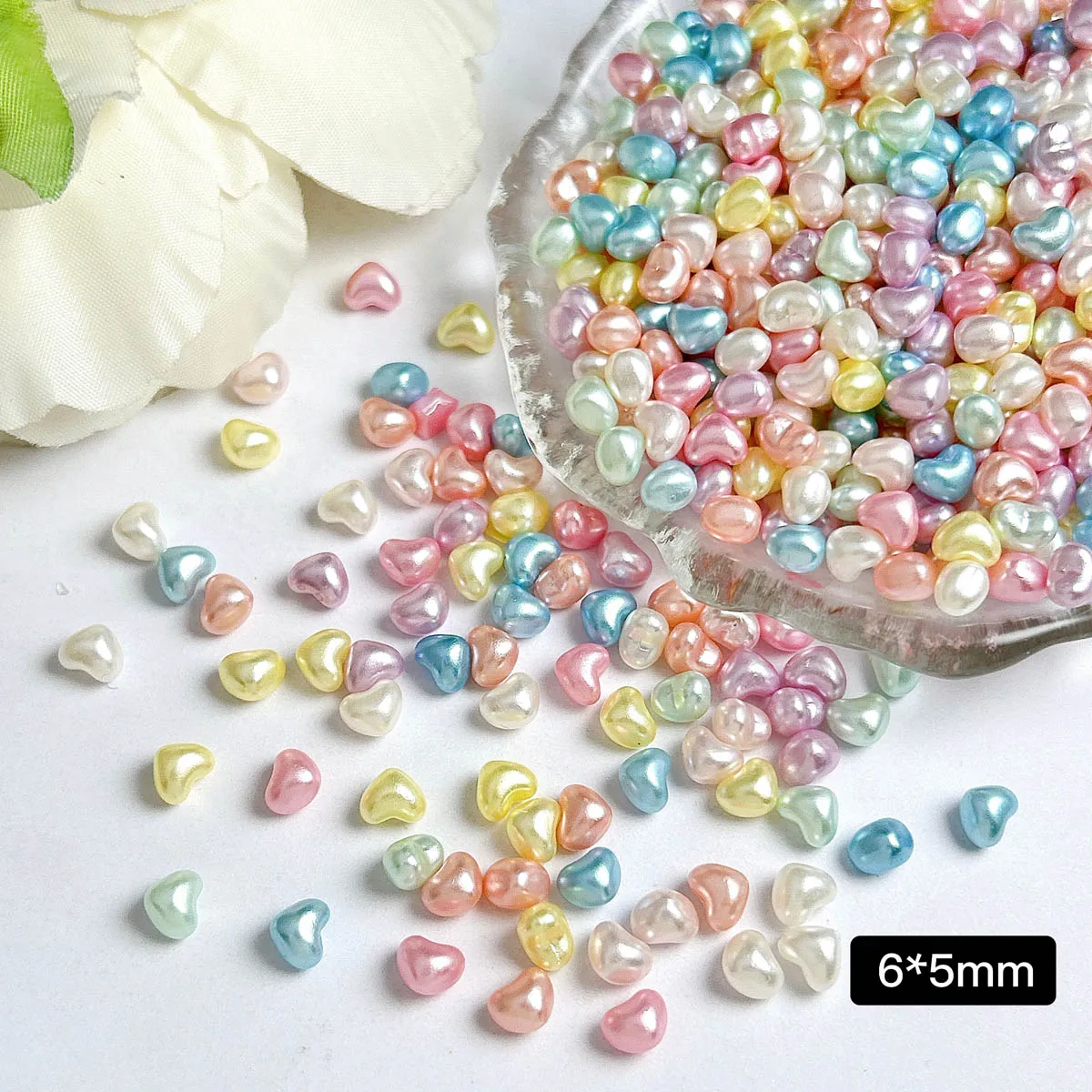 

Multi-colored Adorable Peach Heart Resin Nail Art Charms 3D Glossy Bright Surface Five-pointed Star Nail Decorations DIY Nails
