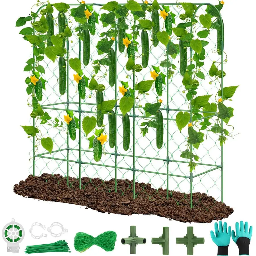 

Улучшенная высокая опора для огурцов для приподнятых грядок, U-образная садовая опора для вьющихся растений на открытом воздухе, металлическая арочная опора для фруктовых деревьев