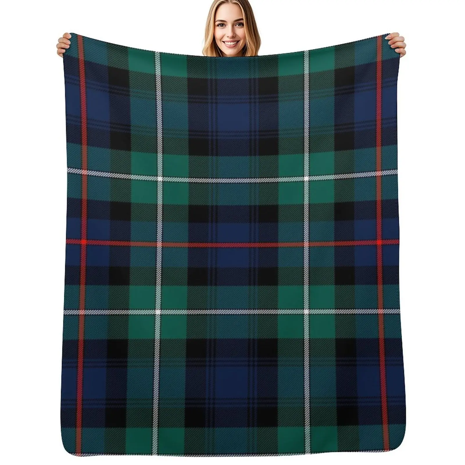 

MacKenzie Modern Tartan Throw Blanket Personalized Gift Blankets Sofas Of Decoration valentine gift ideas decorative Blankets