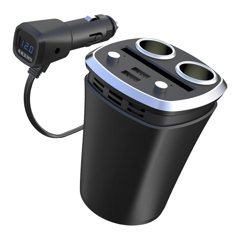 Bộ chuyển đổi sạc 4 trong 1 Bộ chia 120W Bộ chuyển đổi sạc xe hơi 2 ổ cắm