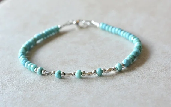 النوم الجمال الفيروز ، ديسمبر جوهرة سوار ، سوار من الأحجار الكريمة للنساء ، هيل القبيلة الفضة ، حساسة