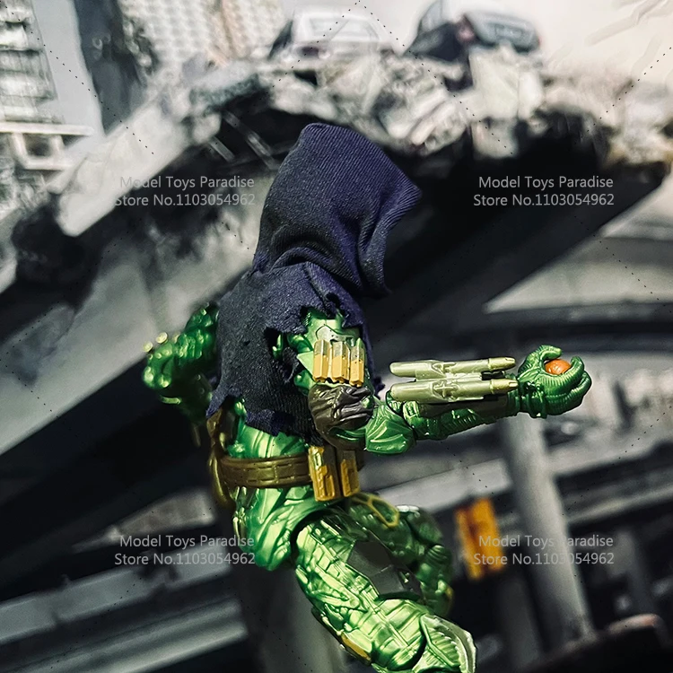 1/12 homens soldado verde goblin super herói pulôver com capuz danificado ajuste 6 polegadas ml figura de ação corpo