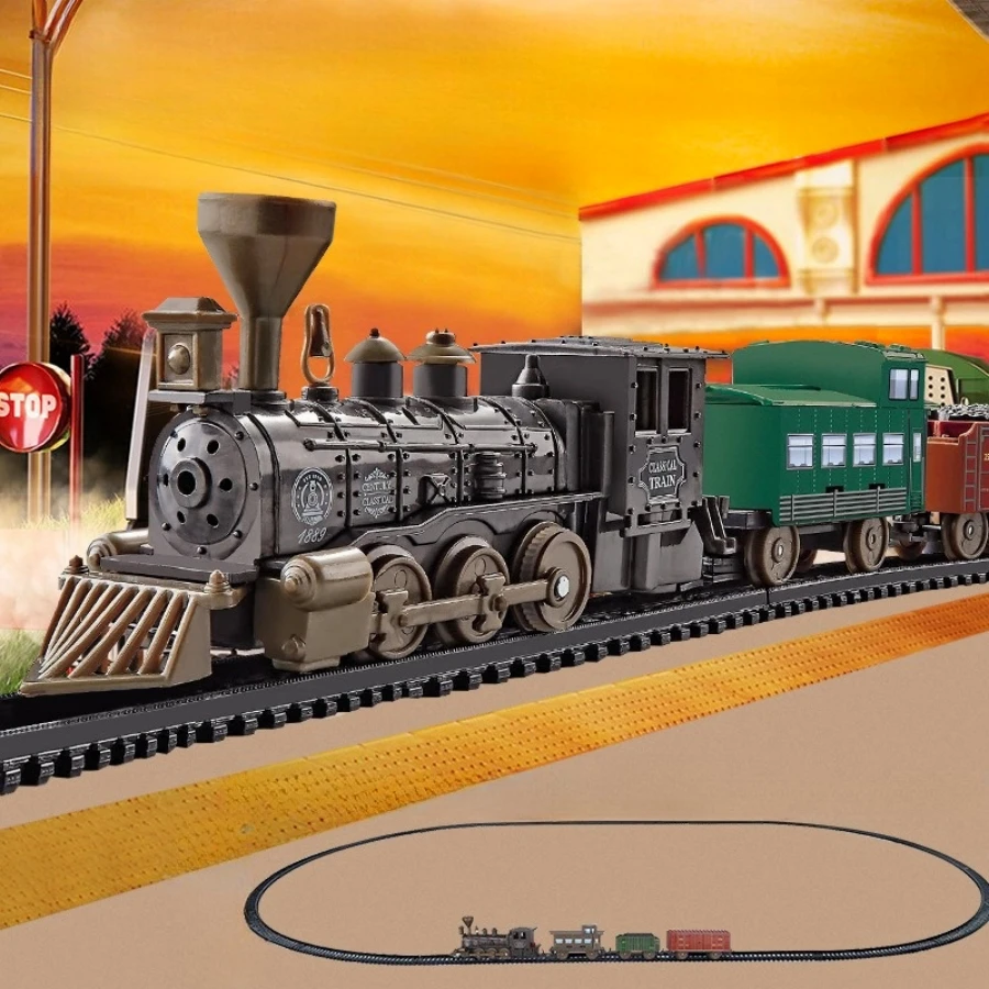 Electric Train Toy Set with Circular Track, Assembly Track Train Toy Set, Children\'s Birthday Gift(Some parts are sent random)