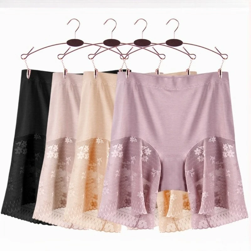 

Защитные шорты большого размера для женщин, летние сексуальные кружевные шорты с высокой талией, нижняя юбка до бедра, шорты из спандекса, женские 7XL