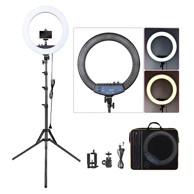 Top! RL-18II Led Ring Light 18 Inch Ring Lamp 55W Ringlight Photography Lamp With Tripod Stand For Phone Makeup Youtube Tiktok