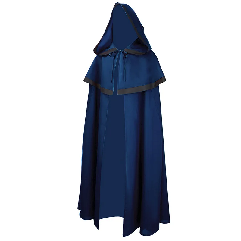 Gothic Hood Cape for Women Men Halloween Medieval Long Cloak Overcoat