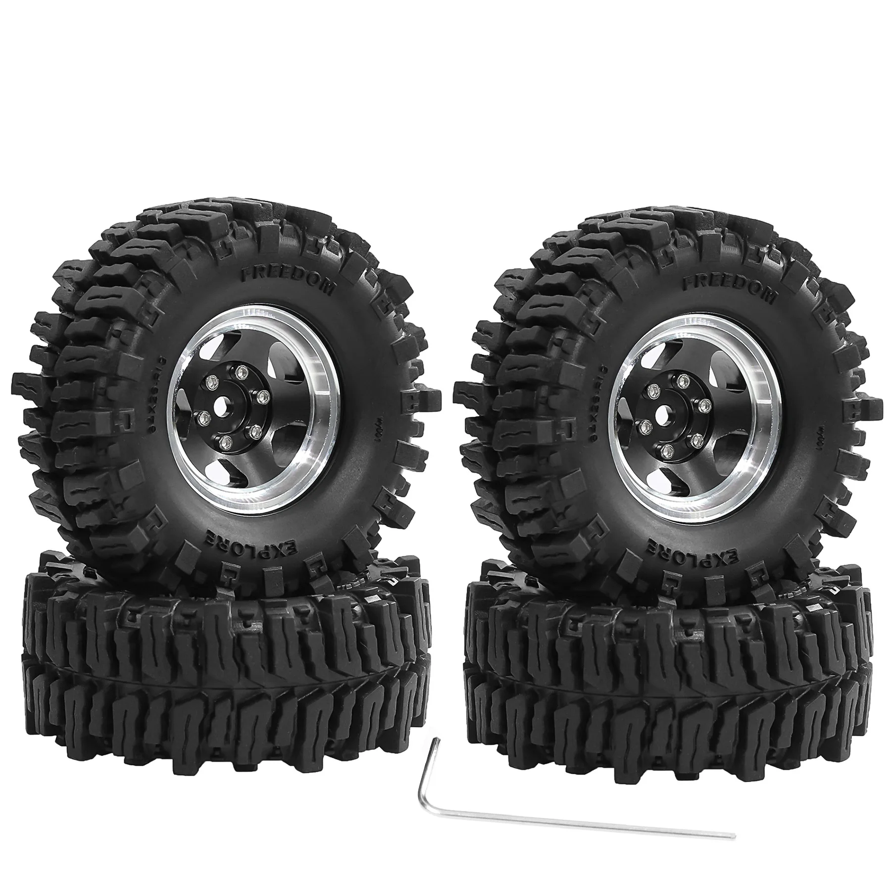 1.3 rodas e pneus Beadlock para carro rastreador RC 1/18 TRX4M FCX18,1/24 SCX24 FCX24, rodas e pneus de caminhão RC
