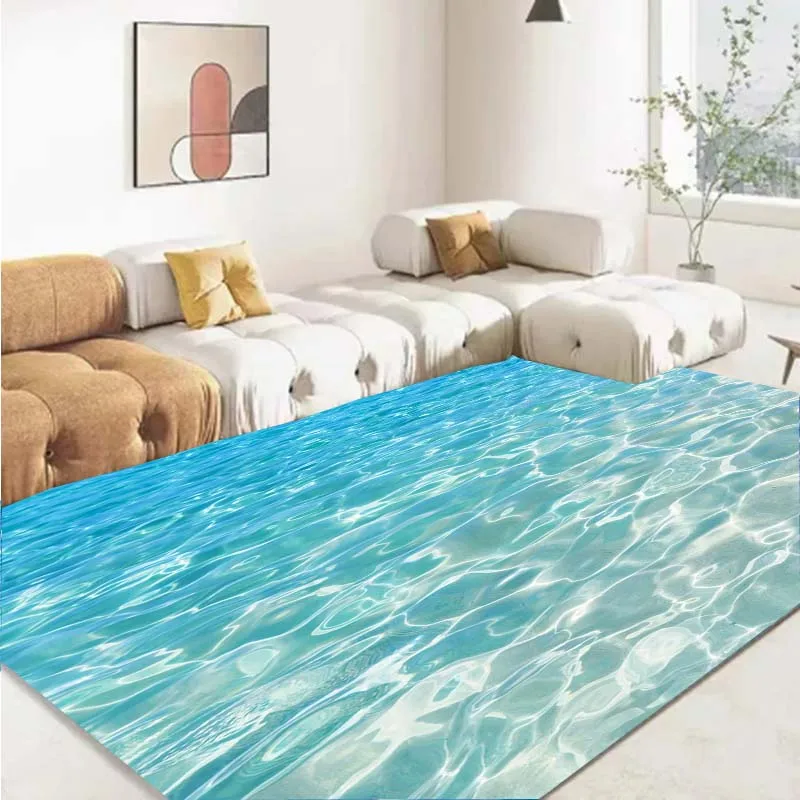 

3D Ocean Sea Water Rug Sea Carpet for Living Room Non-slip Bedroom Rug Bathroom Doormat Birthday Gift Area Rug Bedroom Decor