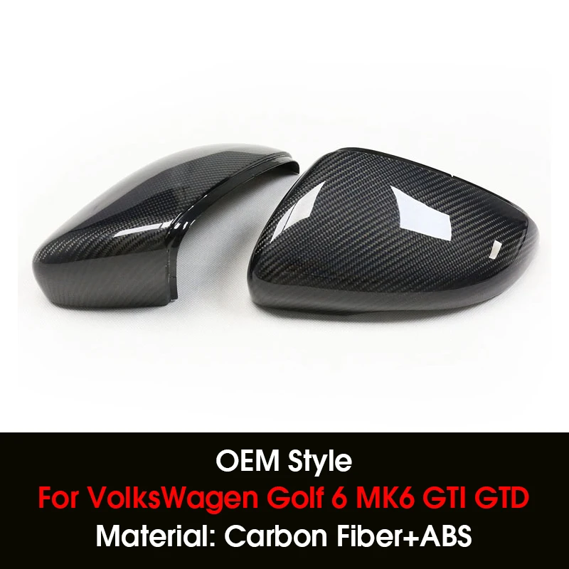 Carbon Fiber Replacement Rearview Mirror Cover For Volkswagen Golf 6 MK6 Gti R-Line 2008-2012 OEM/M Style Car Side Mirror Caps image 3