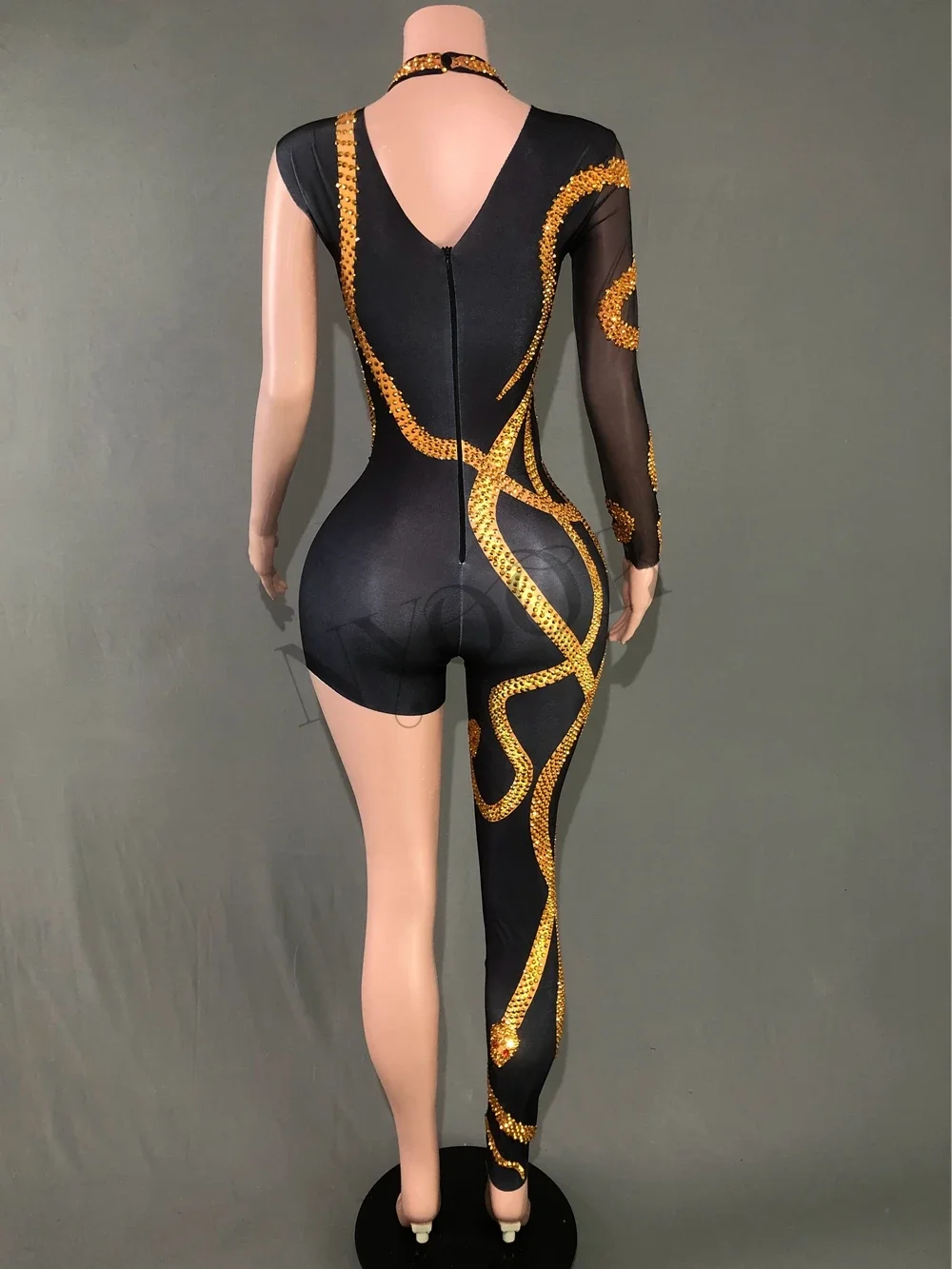 Rhinestones Jumpsuit Women Sexy Birthday outfit Celebrate Event Photo Shoot Wear Singer Dancer Performance Show Costume