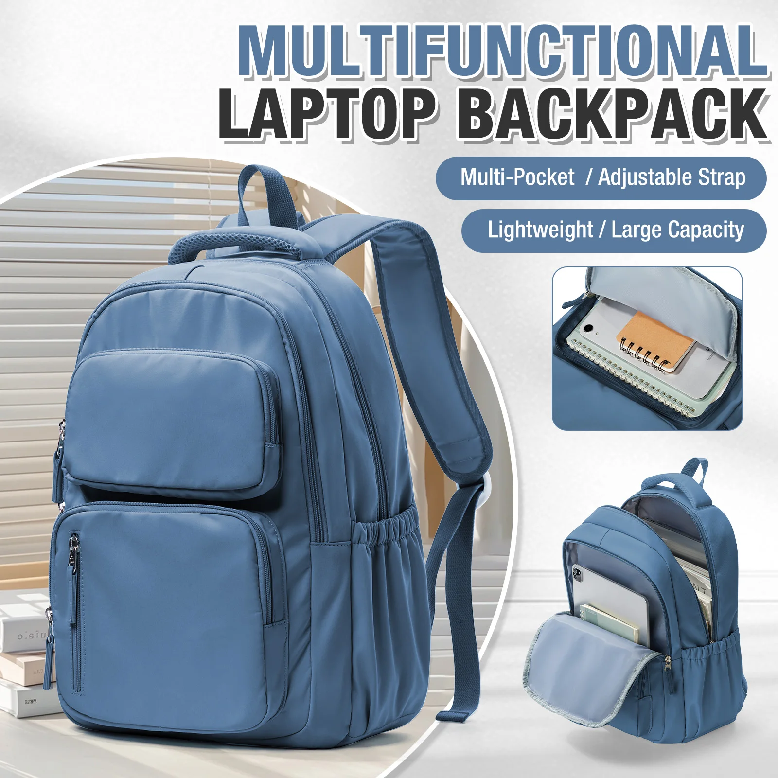 Lightweight School Backpack for Teens, School Girls 5th Grade Backpack, Middle and High School Bag, Boys Multi-Pocket Bookbag