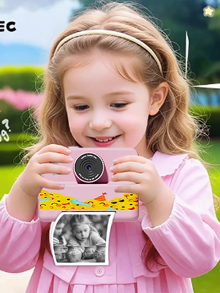 Appareil photo numérique pour enfants avec imprimante instantanée, mini imprimante, écran 2,8 pouces, vidéo, imprimante thermique portable, appareil photo pour enfants avec imprimante
