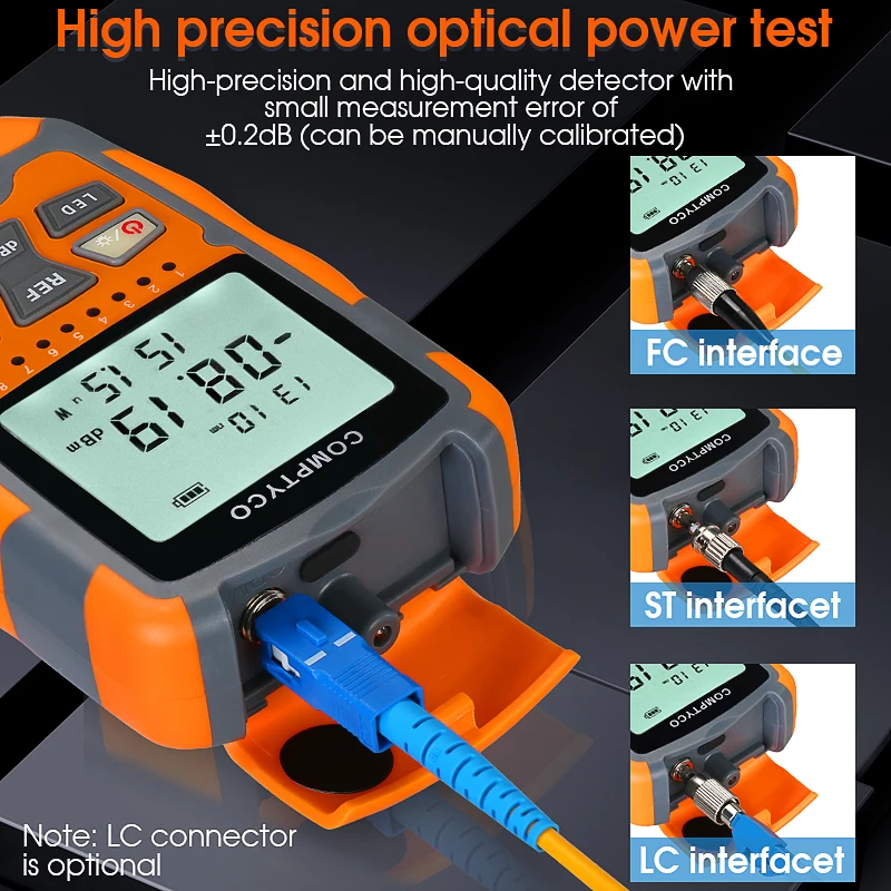 COMPTYCO Handheld OPM Mini Fiber Optical Power Meter AUA-M7/M5 Fiber Optical Cable Tester -70+10dBm or -50+26dBm