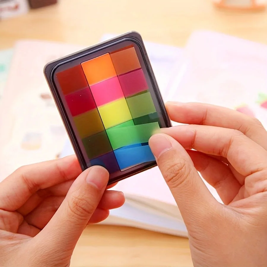 100 Sheets of Waterproof Colored Transparent Sticky Notes , Mini Self-Adhesive Post-it Pads For Planner Home & Office School