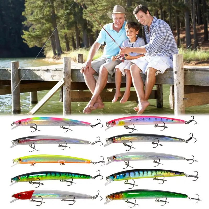 Hard Bait Minnow Lures 3D Artificial Minnow Fishing Lures Baits Realistic Swimbait Bass Crankbait For Bass Trout Walleye Fishing