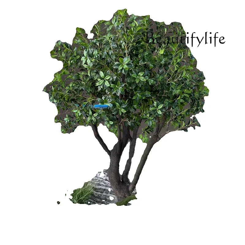 Simulation osmanthus tree large indoor fake tree decoration hotel shopping mall props landscaping floor ornament