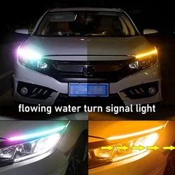 2pcs LED Car Daytime Running Light flessibile RGB Flowing indicatore di direzione striscia faro lampada decorativa telecomando impermeabile