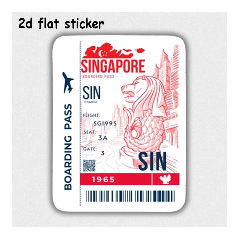 Singapore Boarding Pass NIS Waterproof Vinyl Decal For Car Motorcycle Laptop Water Bottle Smooth Surfaces