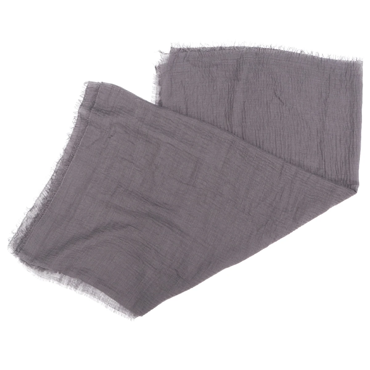 

Scarves Cotton and Linen Scarf Single Color Muslim Simple Style Dark Grey Crumpled