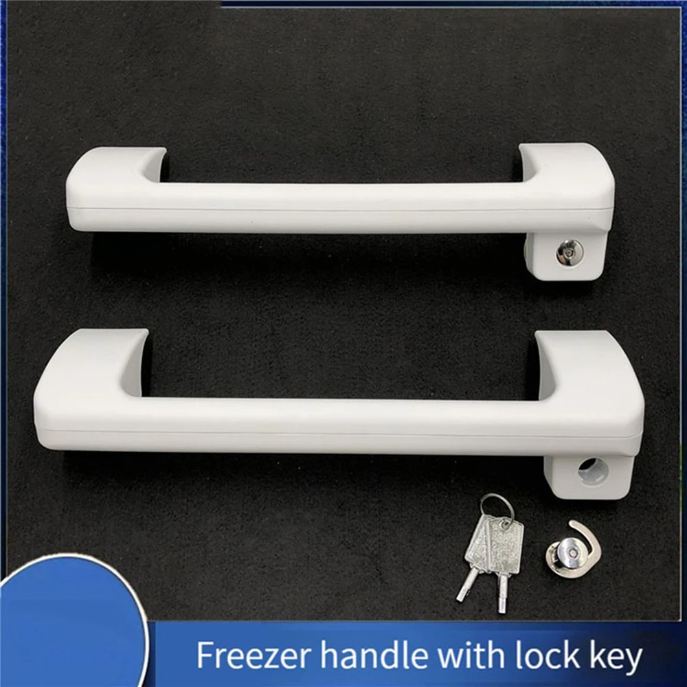 1pc Replacement Door Handle with Lock/ Door Handle without Lock/ Lock+Key for Haier Freezer Repair Parts