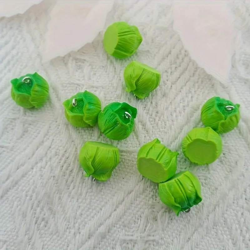 10pcs resin 3D vegetable pendant, DIY jewelry making earrings, keychain accessories