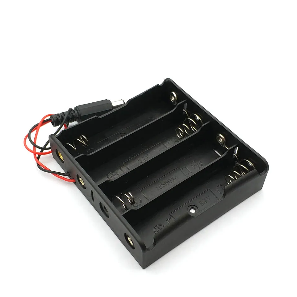 5 Pcs 4 Slot 18650-DC Battery Holder 3.7V Storage Box Battery 18650 Mobile Power Box Comes With DC Connector ​​ ​​