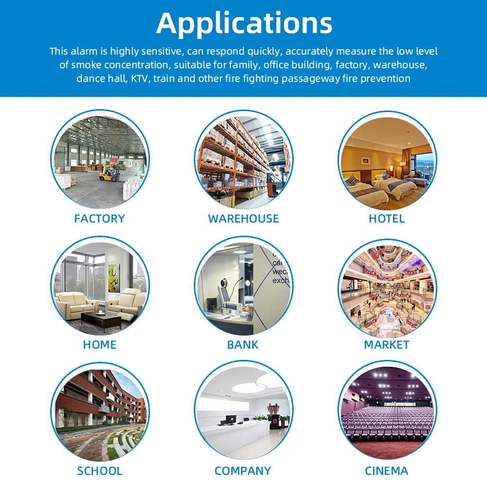 Independent Smoke Detector Home Security Protection Sensor for Warehouse Kitchen Fire Security Smart Smoke Fire Alarm