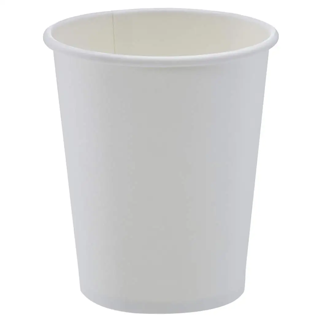 

Compostable Paper Coffee Cups, 8oz, White, 1000 Count - Leak-Resistant & Versatile for Hot/Cold Drinks